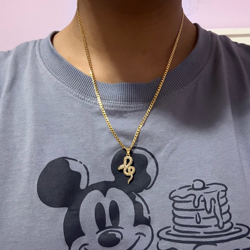Gold Snake Pendant Necklace